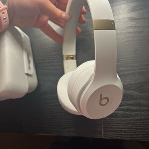 Beats by Dre White and Gold Over-Ear Headphones